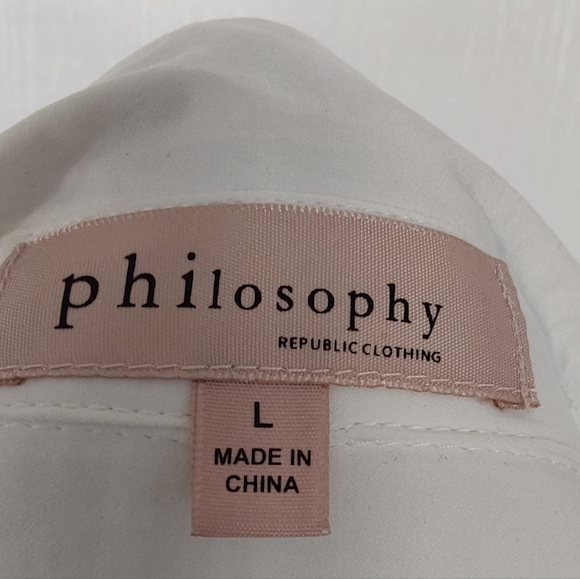 PHILOSOPHY EMBROIDERED SHIRT DUSTER/DRESS L - Picture 9 of 9